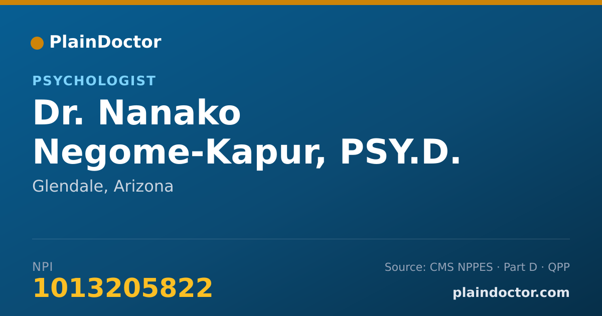 Shareable card for Nanako Negome-Kapur, PSY.D. - Psychologist, Glendale, AZ
