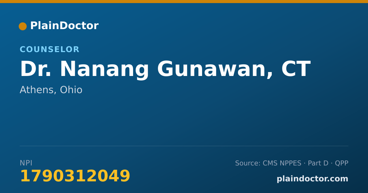 Shareable card for Nanang Gunawan, CT - Counselor, Athens, OH