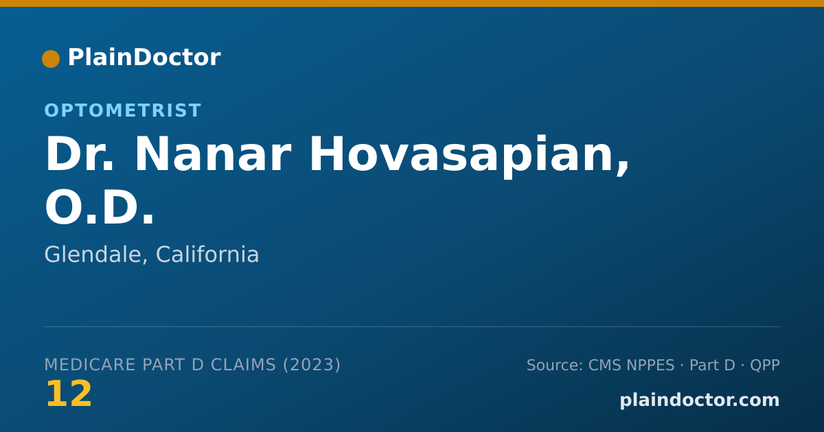 Shareable card for Nanar Hovasapian, O.D. - Optometrist, Glendale, CA