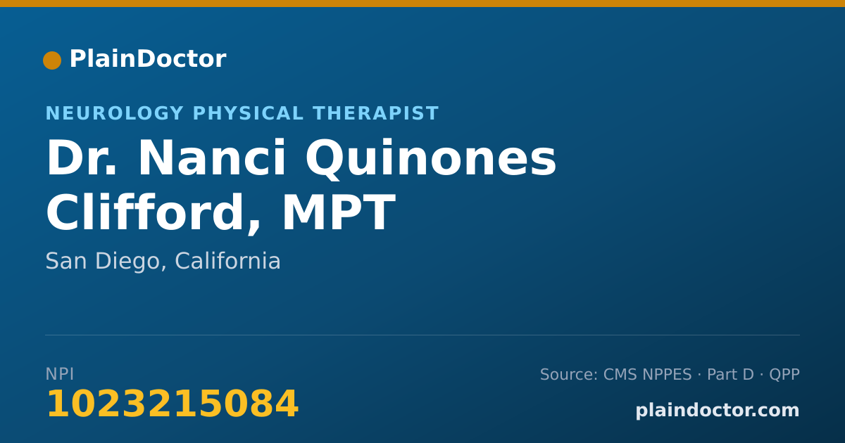 Shareable card for Nanci Quinones Clifford, MPT - Neurology Physical Therapist, San Diego, CA