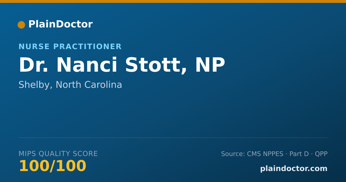 Shareable card for Nanci Stott, NP - Nurse Practitioner, Shelby, NC
