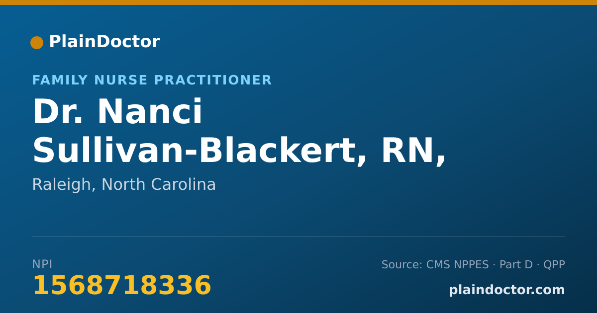 Shareable card for Nanci Sullivan-Blackert, RN, MSN, CDE, NP-C - Family Nurse Practitioner, Raleigh, NC