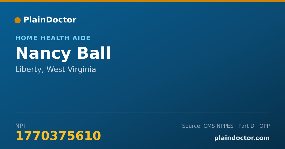 Shareable card for Nancy Ball - Home Health Aide, Liberty, WV
