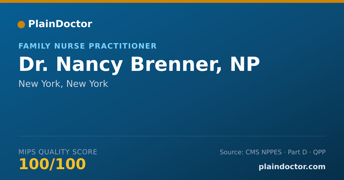 Shareable card for Nancy Brenner, NP - Family Nurse Practitioner, New York, NY