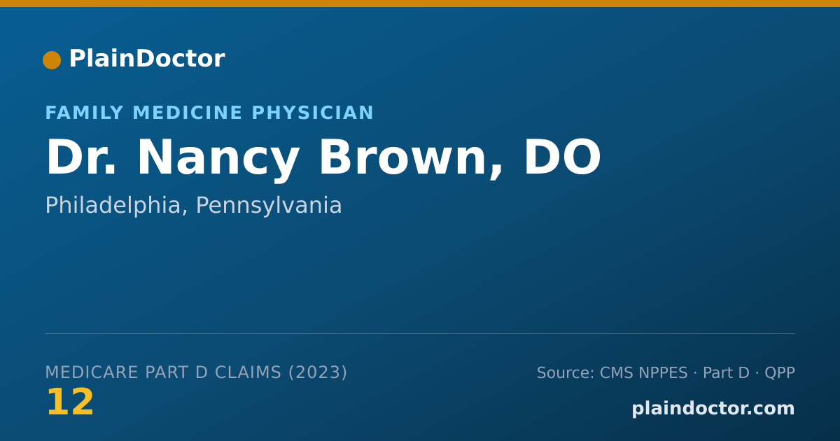 Shareable card for Nancy Brown, DO - Family Medicine Physician, Philadelphia, PA