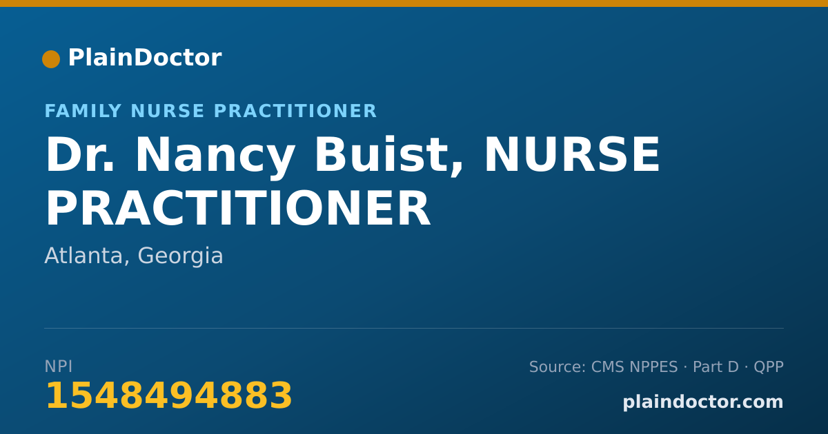 Shareable card for Nancy Buist, NURSE PRACTITIONER - Family Nurse Practitioner, Atlanta, GA
