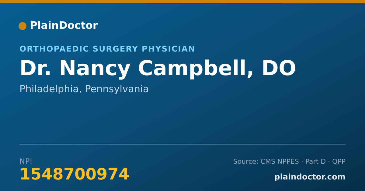 Shareable card for Nancy Campbell, DO - Pediatric Orthopaedic Surgery Physician, Philadelphia, PA