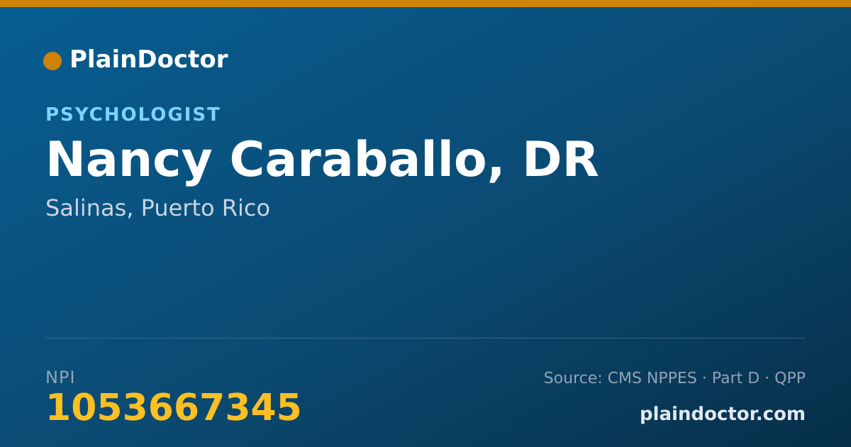 Shareable card for Nancy Caraballo, DR - Psychologist, Salinas, PR