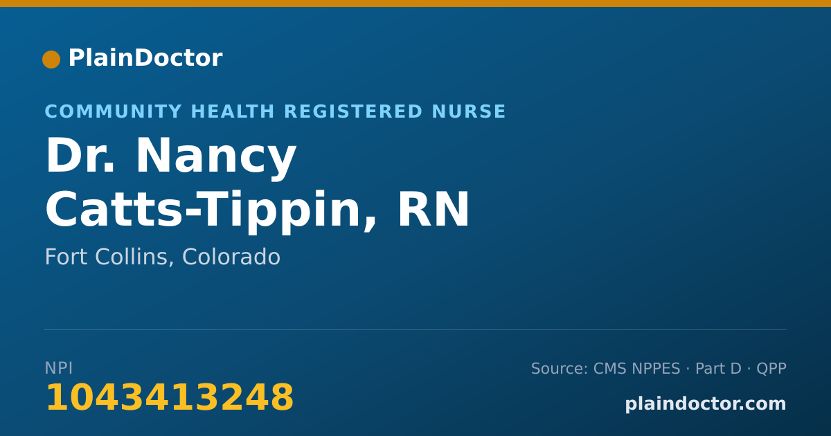 Shareable card for Nancy Catts-Tippin, RN - Community Health Registered Nurse, Fort Collins, CO