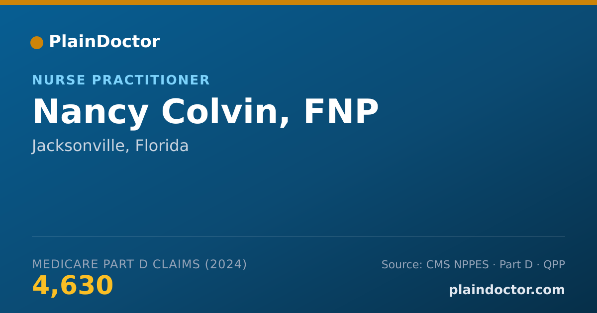 Shareable card for Nancy Colvin, FNP - Nurse Practitioner, Jacksonville, FL