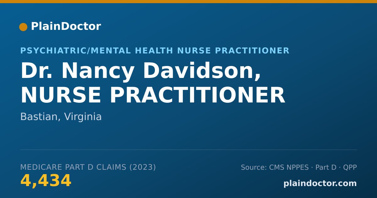 Shareable card for Nancy Davidson, NURSE PRACTITIONER - Psychiatric/Mental Health Nurse Practitioner, Bastian, VA