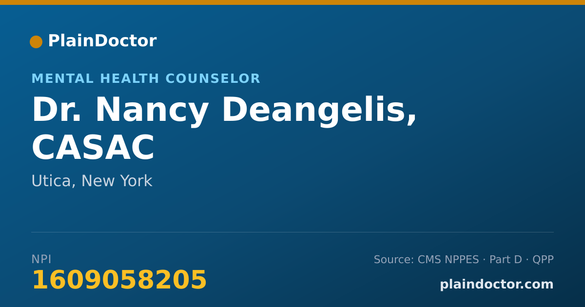 Shareable card for Nancy Deangelis, CASAC - Mental Health Counselor, Utica, NY