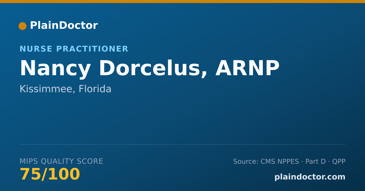 Shareable card for Nancy Dorcelus, ARNP - Adult Health Nurse Practitioner, Kissimmee, FL