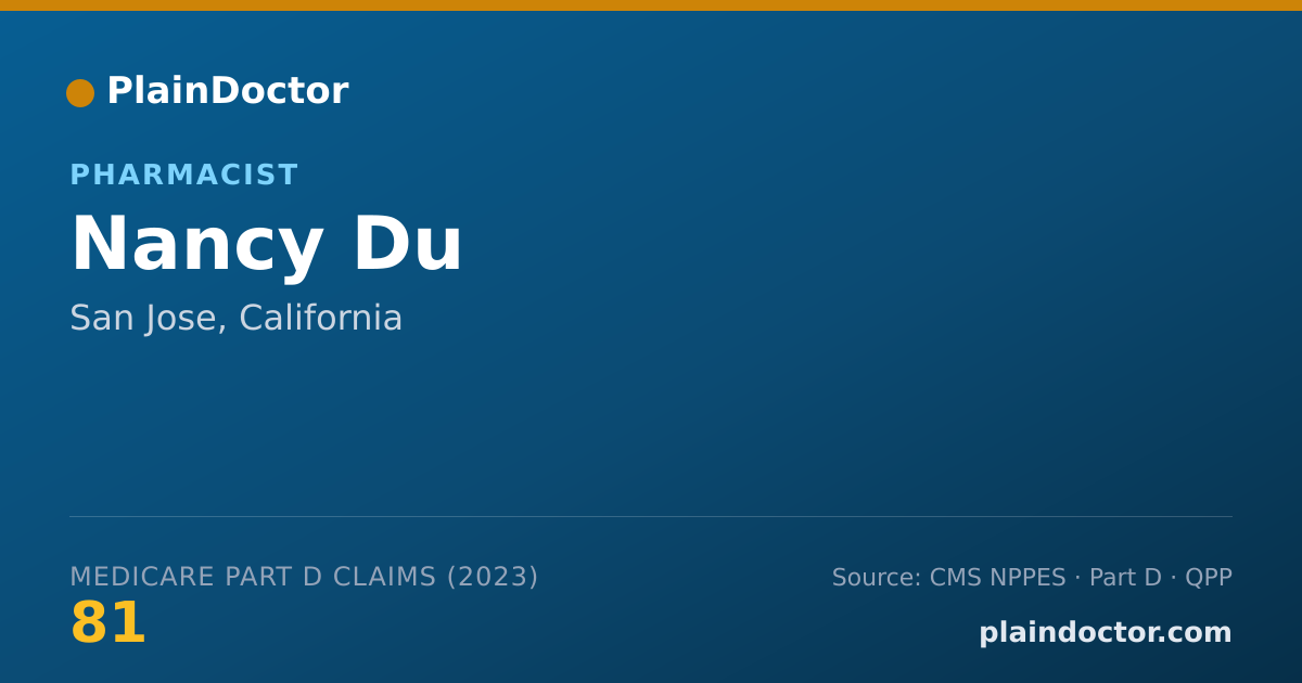 Shareable card for Nancy Du - Pharmacist, San Jose, CA