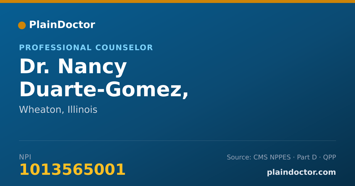 Shareable card for Nancy Duarte-Gomez, PSYD/LCPC - Professional Counselor, Wheaton, IL