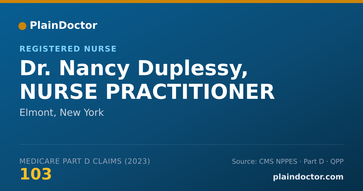 Shareable card for Nancy Duplessy, NURSE PRACTITIONER - Registered Nurse, Elmont, NY