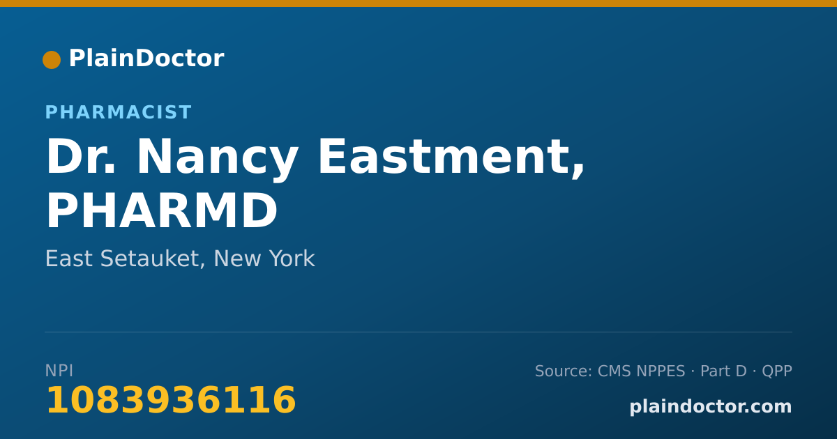 Shareable card for Nancy Eastment, PHARMD - Pharmacist, East Setauket, NY