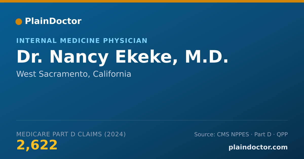 Shareable card for Nancy Ekeke, M.D. - Internal Medicine Physician, West Sacramento, CA