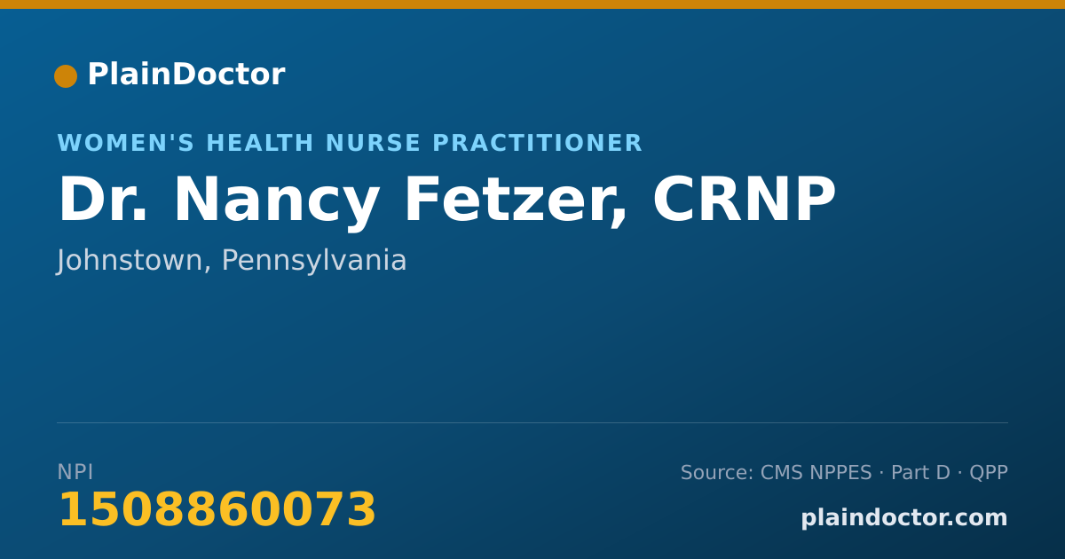 Shareable card for Nancy Fetzer, CRNP - Women's Health Nurse Practitioner, Johnstown, PA