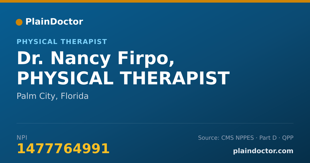 Shareable card for Nancy Firpo, PHYSICAL THERAPIST - Physical Therapist, Palm City, FL