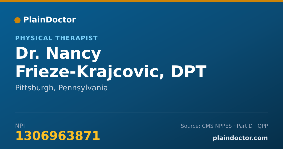 Shareable card for Nancy Frieze-Krajcovic, DPT - Physical Therapist, Pittsburgh, PA