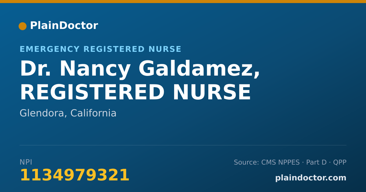 Shareable card for Nancy Galdamez, REGISTERED NURSE - Emergency Registered Nurse, Glendora, CA