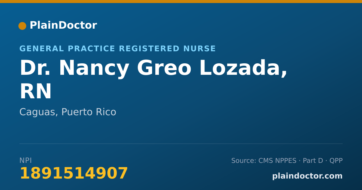 Shareable card for Nancy Greo Lozada, RN - General Practice Registered Nurse, Caguas, PR