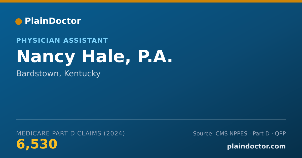Shareable card for Nancy Hale, P.A. - Physician Assistant, Bardstown, KY