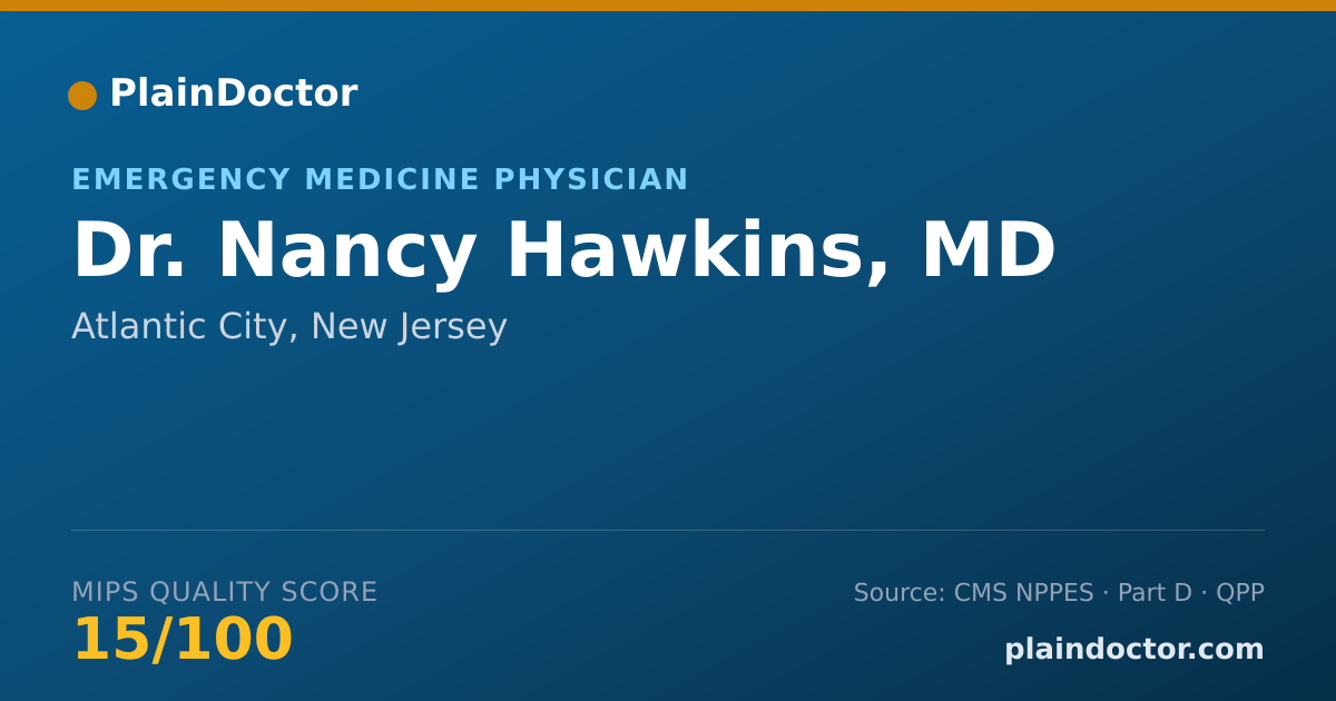 Shareable card for Nancy Hawkins, MD - Emergency Medicine Physician, Atlantic City, NJ