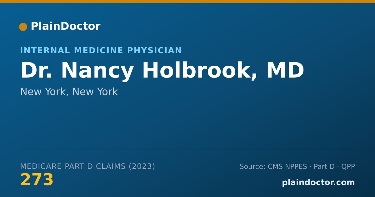 Shareable card for Nancy Holbrook, MD - Internal Medicine Physician, New York, NY