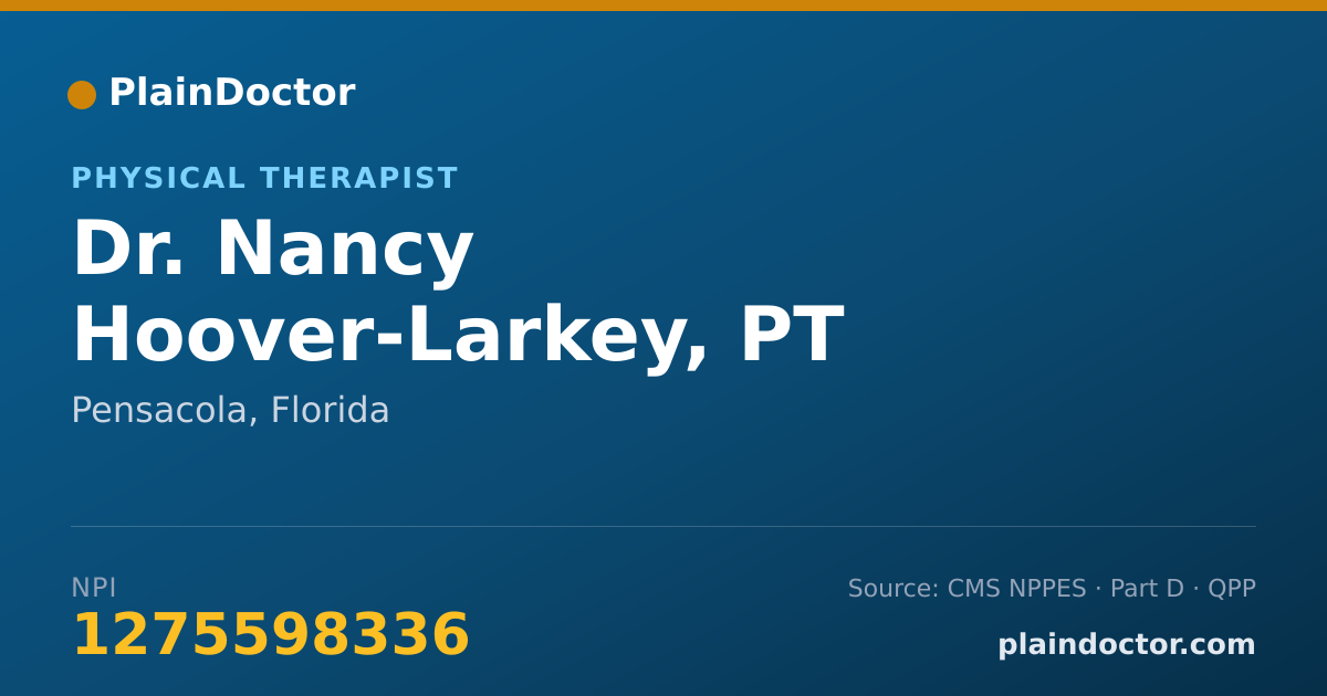 Shareable card for Nancy Hoover-Larkey, PT - Physical Therapist, Pensacola, FL