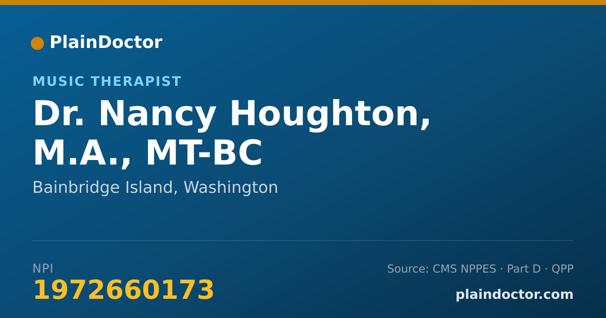 Shareable card for Nancy Houghton, M.A., MT-BC - Music Therapist, Bainbridge Island, WA