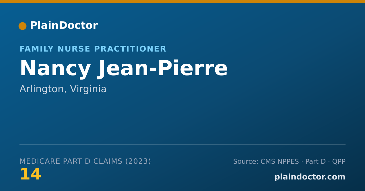Shareable card for Nancy Jean-Pierre - Family Nurse Practitioner, Arlington, VA