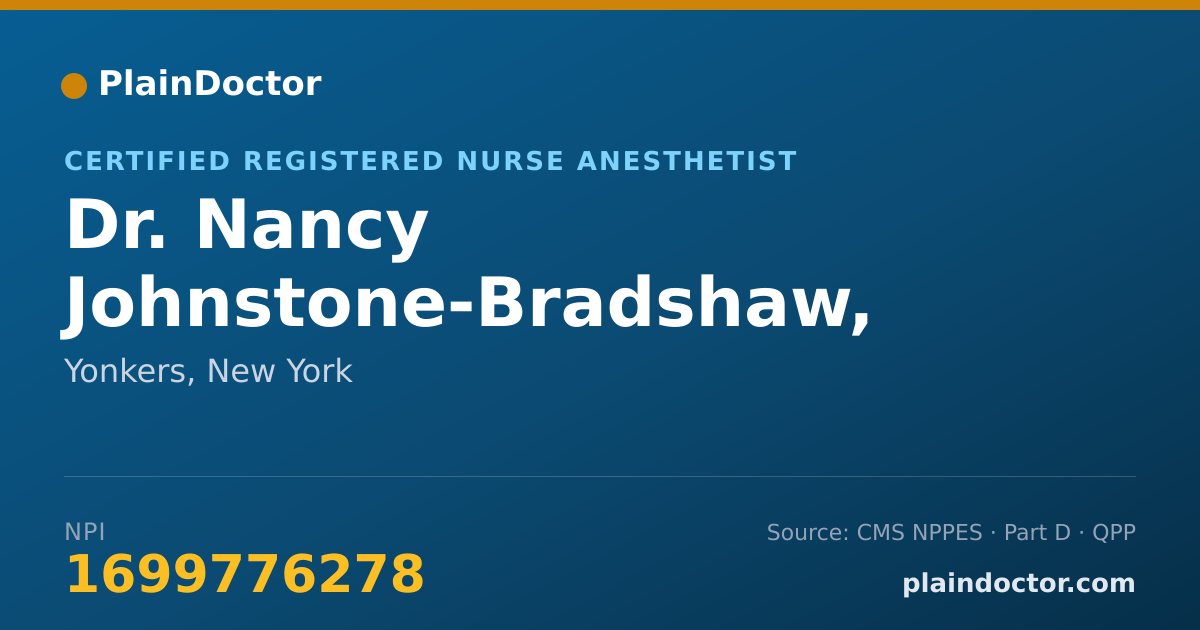 Shareable card for Nancy Johnstone-Bradshaw, CRNA - Certified Registered Nurse Anesthetist, Yonkers, NY