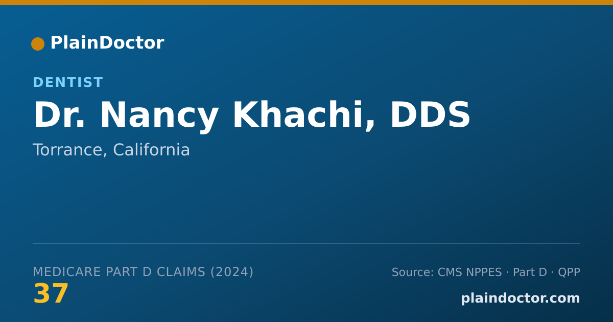 Shareable card for Nancy Khachi, DDS - Dentist, Torrance, CA