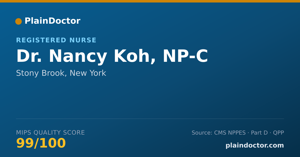 Shareable card for Nancy Koh, NP-C - Registered Nurse, Stony Brook, NY