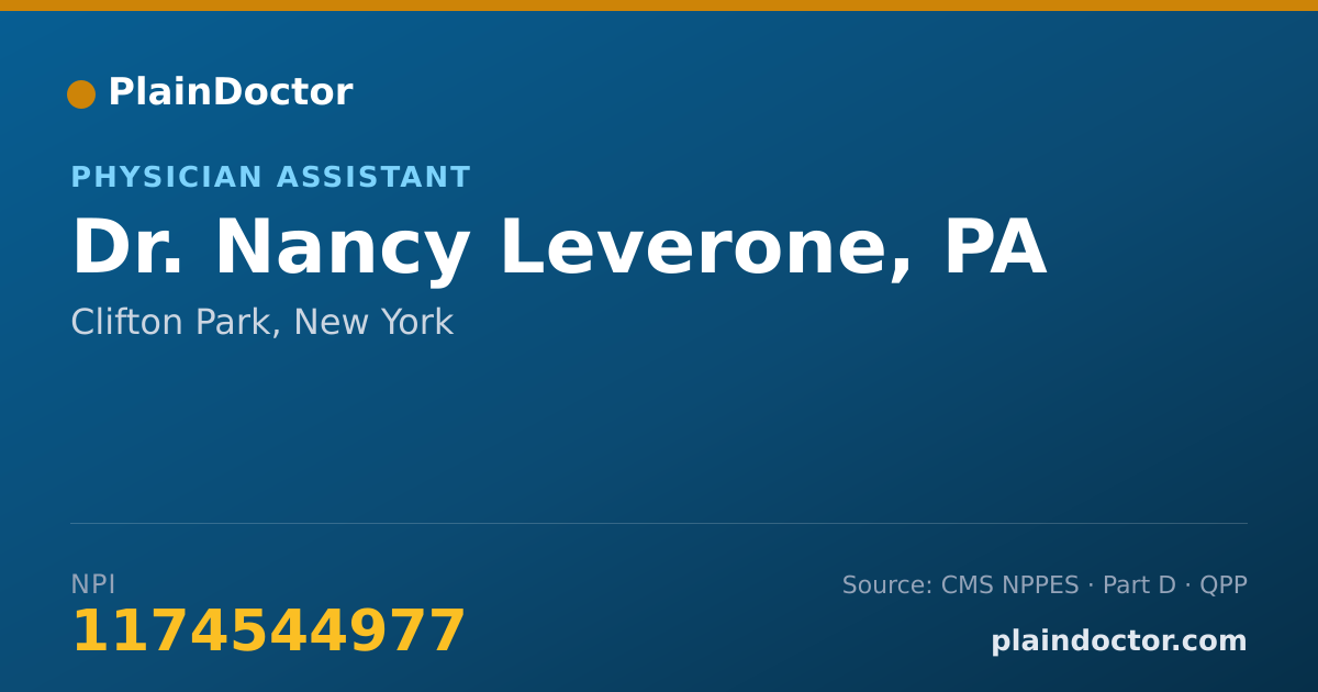 Shareable card for Nancy Leverone, PA - Physician Assistant, Clifton Park, NY