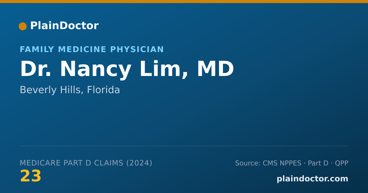 Shareable card for Nancy Lim, MD - Family Medicine Physician, Beverly Hills, FL