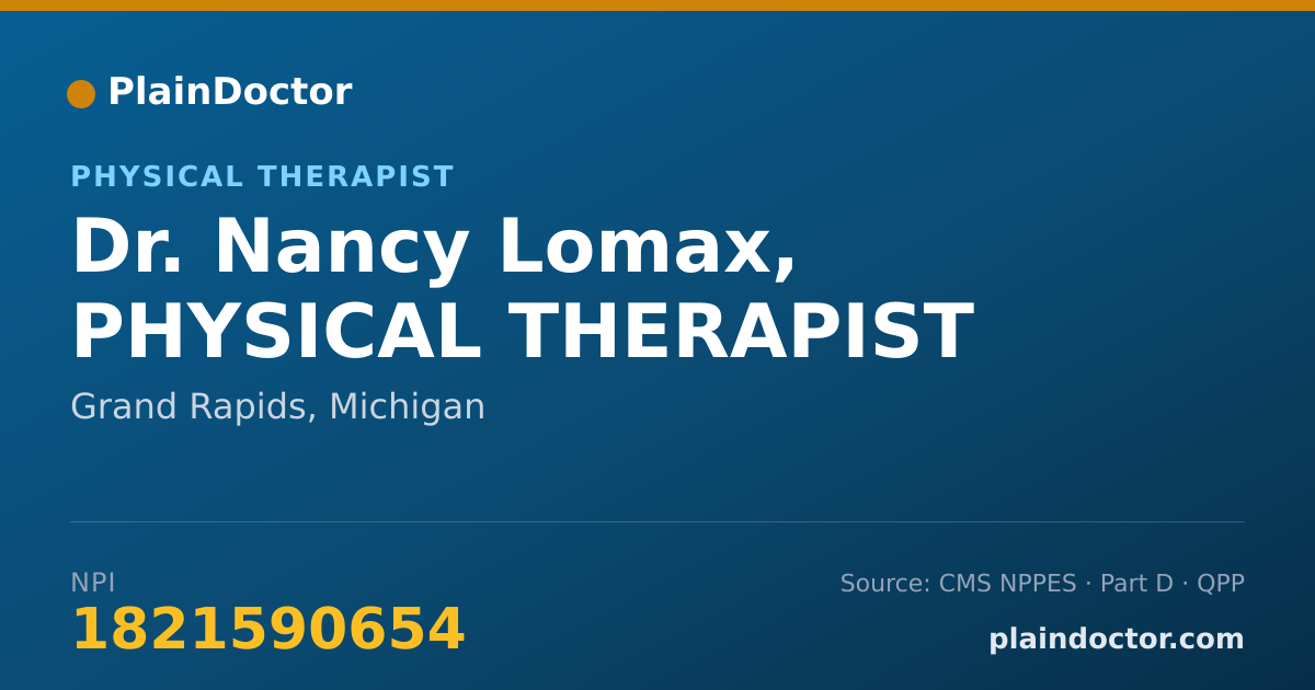 Shareable card for Nancy Lomax, PHYSICAL THERAPIST - Physical Therapist, Grand Rapids, MI