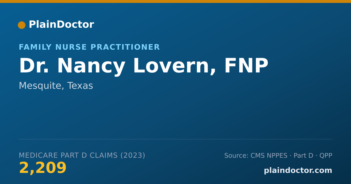 Shareable card for Nancy Lovern, FNP - Family Nurse Practitioner, Mesquite, TX