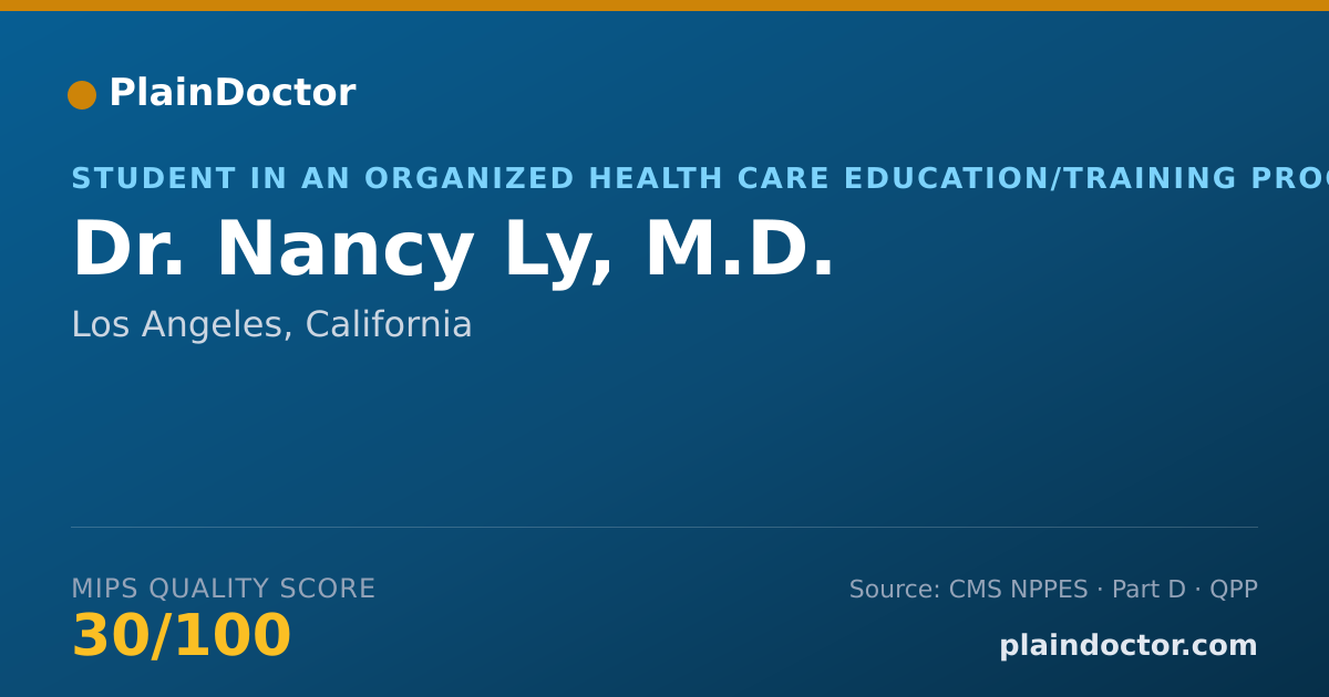 Shareable card for Nancy Ly, M.D. - Student in an Organized Health Care Education/Training Program, Los Angeles, CA