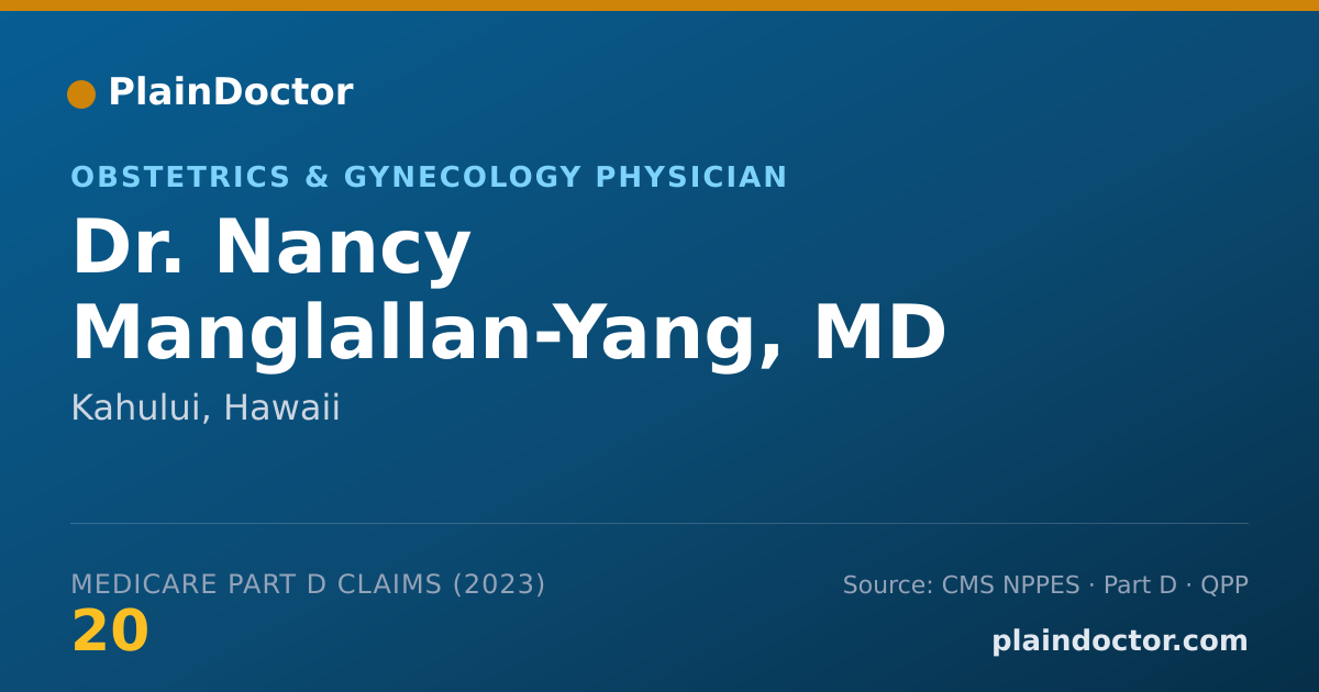 Shareable card for Nancy Manglallan-Yang, MD - Obstetrics & Gynecology Physician, Kahului, HI