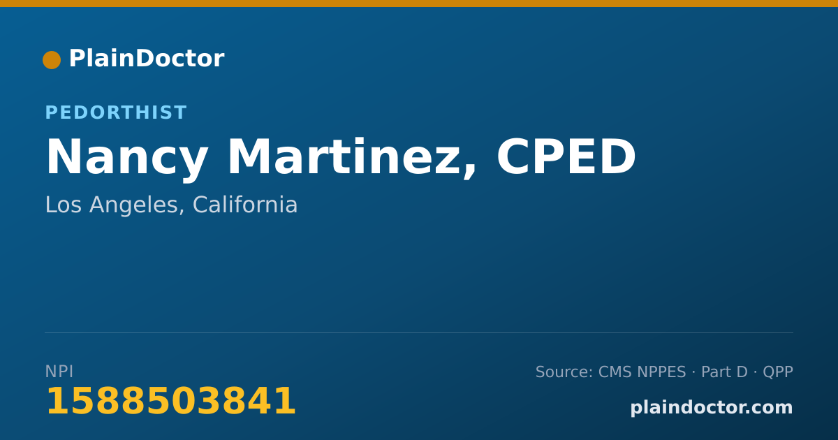 Shareable card for Nancy Martinez, CPED - Pedorthist, Los Angeles, CA