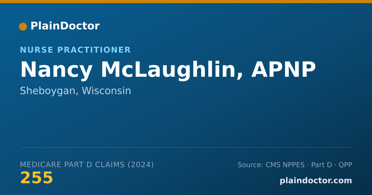 Shareable card for Nancy McLaughlin, APNP - Adult Health Nurse Practitioner, Sheboygan, WI