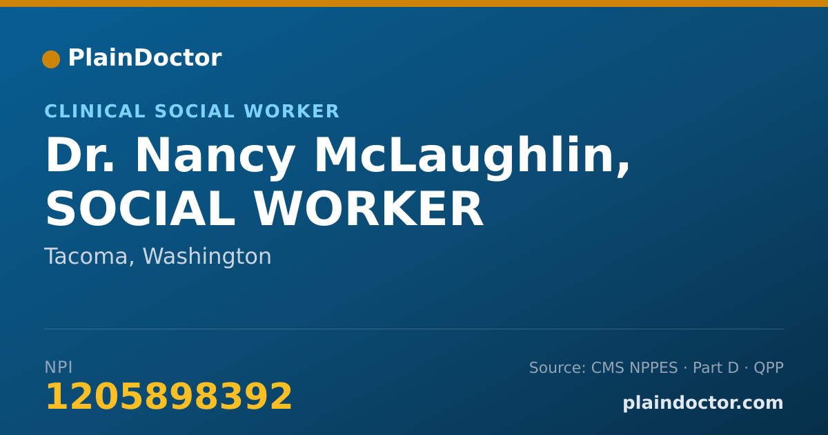 Shareable card for Nancy McLaughlin, SOCIAL WORKER - Clinical Social Worker, Tacoma, WA