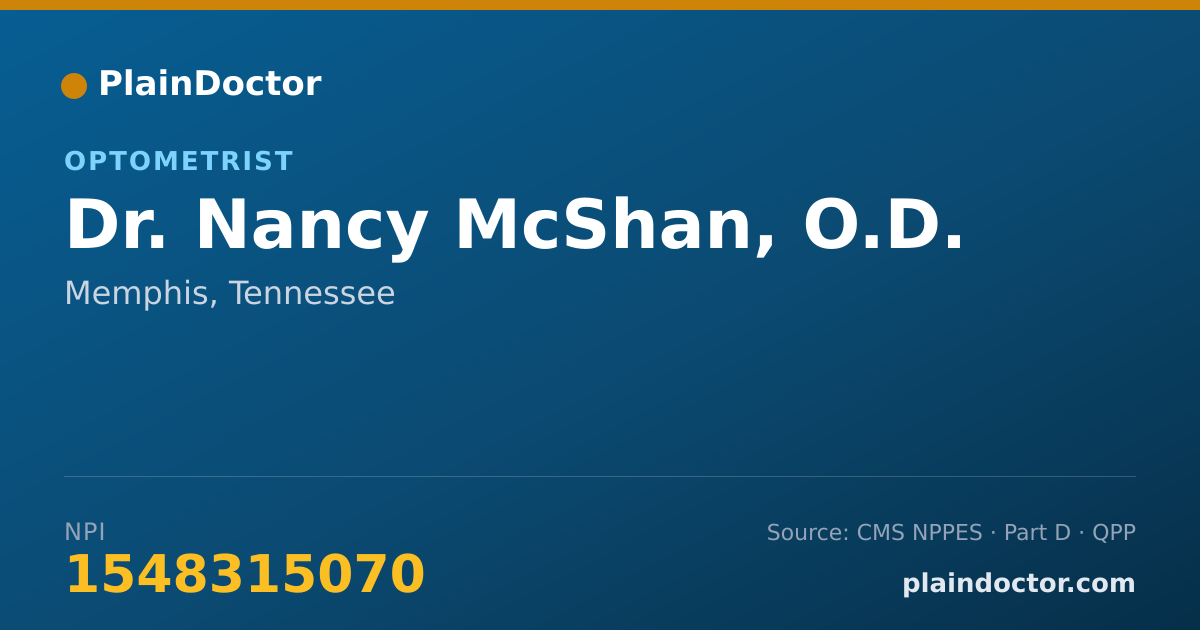 Shareable card for Nancy McShan, O.D. - Optometrist, Memphis, TN