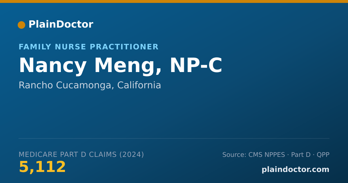 Shareable card for Nancy Meng, NP-C - Family Nurse Practitioner, Rancho Cucamonga, CA