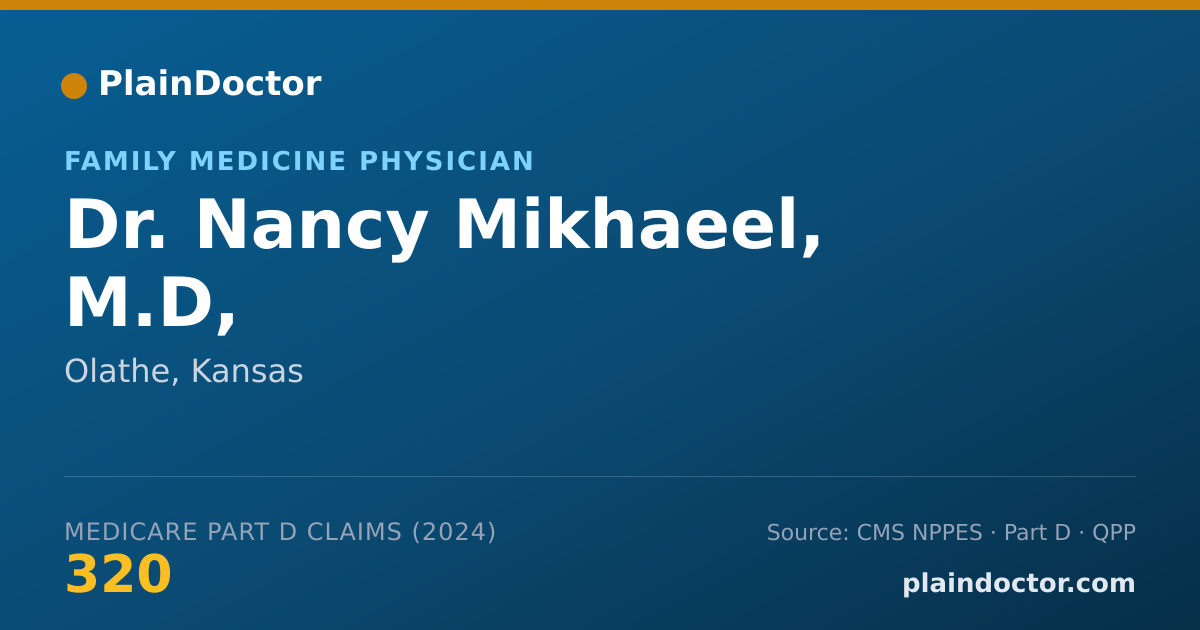 Shareable card for Nancy Mikhaeel, M.D, - Family Medicine Physician, Olathe, KS