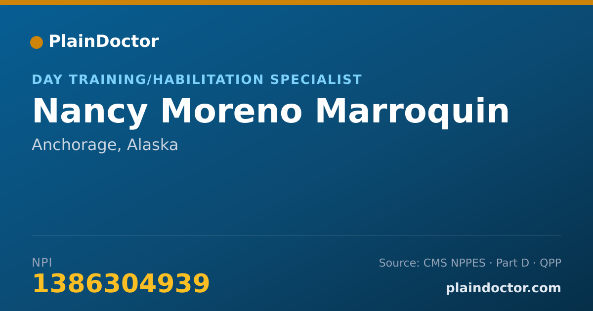 Shareable card for Nancy Moreno Marroquin - Day Training/Habilitation Specialist, Anchorage, AK