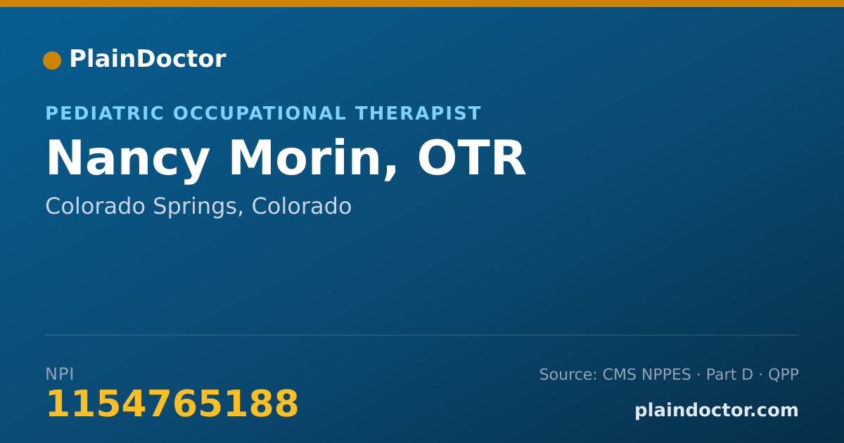 Shareable card for Nancy Morin, OTR - Pediatric Occupational Therapist, Colorado Springs, CO